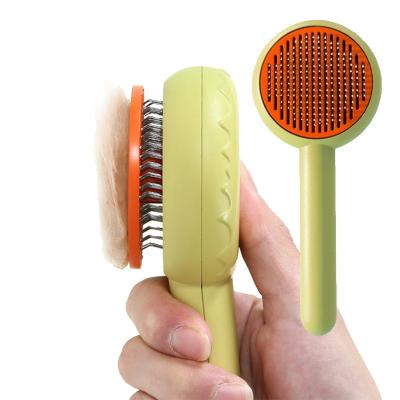 China New Style Pet Comb Cat To Float Hair Comb Dog Hair Removal Brush One-Key Viable Self-Cleaning Self-cleaning Needle for sale