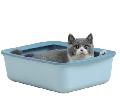 China Home Style Small Cat Litter Box Semi Closed Basin Box Rectangular Stored Cat Litter Box for sale