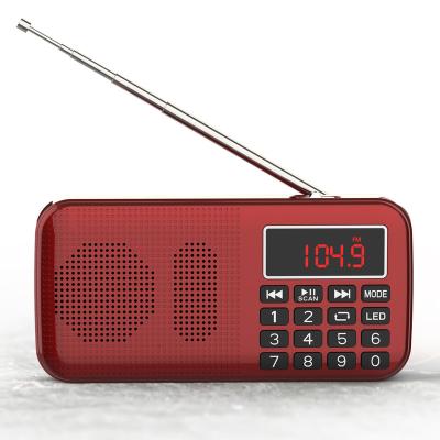 China LCJ PORTABLE L-558 auto china fm radio with 2400mAh 18650 battery and 2 TF/SD card slot for sale