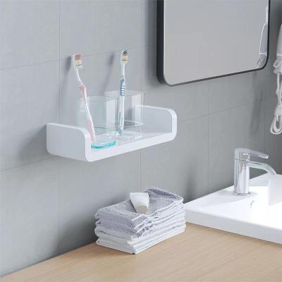 China Large capacity Adhesive Bathroom Shelf Organizer Wall Mounted Storage Rack No Drilling Shower Shelf For Bath Essentials Shampoo for sale