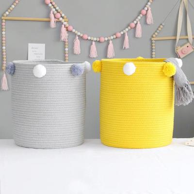 China Large Capacity Clothing Laundry Hamper Bag Hair Ball Laundry Basket Clothes Storage Bag Kids Toy Storage Bucket for sale