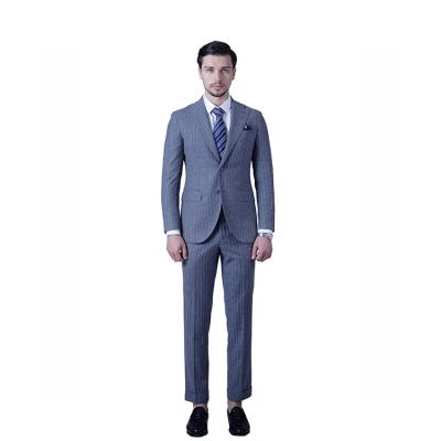 China Wholesale Anti-wrinkle color notch lapel single breasted gray two buttons mens suits slim fit 2 pieces suits set mens suits for sale