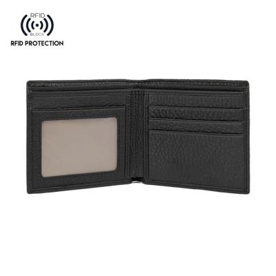 China 2021 minimalist rfid wallet men purse for men leather front pocket pebbled genuine handmade rfid cowhide minimalist wallet wholesales for sale