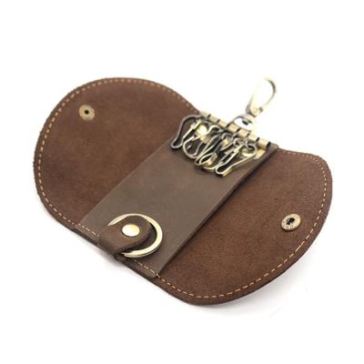 China Europe style wallet car key holder genuine leather key wallets for USA & UK & EU handcrafted vintage horse pocket key organizer crazy leather for sale