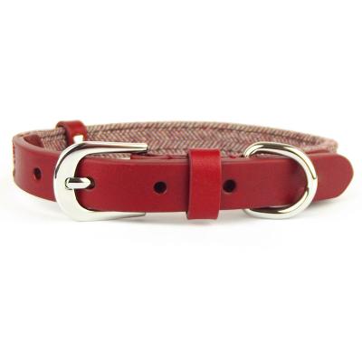 China Top Quality Viable Thick Buffalo Logo Custom Dog Collar Stylish Zinc Alloy Hardware Hand Stitched Stylish Dog Collar Fancy for sale