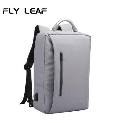 China Custom Designs High End USB Backpack Charger Mens Laptop Bag Mens Laptop Briefcase Backpack Gray for sale