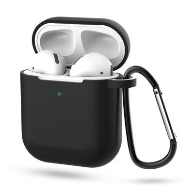 China For Airpods Cheapest Shockproof Silicone Cover Protective Soft Case with Carabiner Hook for Air-Pods Accessories for sale