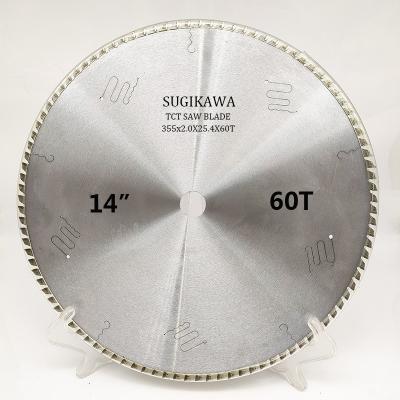 China CTT Aluminum Circular Saw Blade 355mm x 60t x 25.4/30mm Hole for Aluminum Bar Profile Aluminum Cutting Cutting Aluminum Cutting for sale