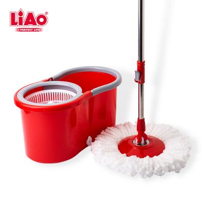 China T130024 LIAO Hot Sale Sustainable Broom and Bucket Set 360 Rotation Tornado Broom for sale