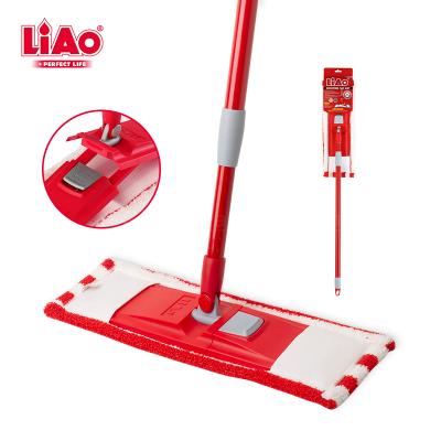 China A130076 Viable Liao Microfiber Flat Cleaning Mop with Adjustable Handle for Household for sale