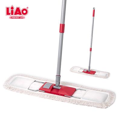 China A130044 LIAO 60cm Flat Cotton Stocked Mop With Metal Telescopic Handle for sale