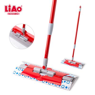 China A130092 LiAO Microfiber Handle Household Telescopic Butterfly Flat Mop Eco-Friendly Sustainable Cleaning for sale