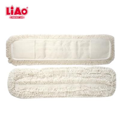 China LiAo 60cm Cotton Yarn Floor Mop Pad Stocked Head Refill Replacement For Industrial Commercial Flat Mop for sale