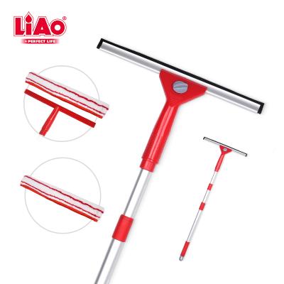 China LiAo Viable 4 in 1 Tools Kit Shower Squeegee Window Cleaner Gasket Cleaning Glass Wiper with 2 Microfiber Scrubber Pads for sale