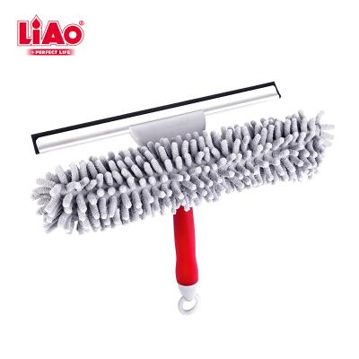 China B130033 LIAO Double Use Microfiber Viable Window Glass Cleaner With Squeegee for sale