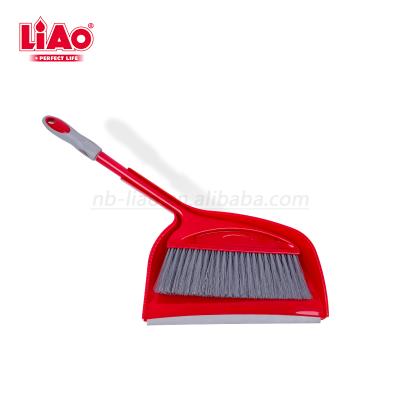 China LiAo Cleaning Tools Best-Selling Plastic at Home Mini Long Handle Plastic Dustpan and Broom Set for sale