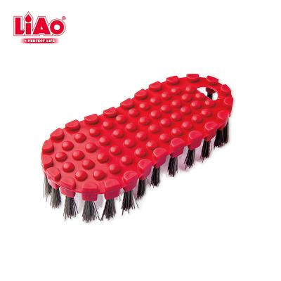 China LiAo Red Sustainable Plastic Multifunctional Household Scrubber And Floor Cleaning Brush for sale