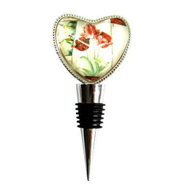 China Europe Heart Shape Custom Printing To Wedding Favor Bottle Stopper, Glass Bottle Rubber Topper for sale