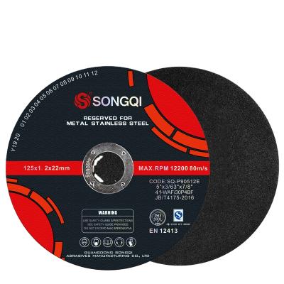 China High efficiency and durable China high quality SONGQI 125 mm 5 inch cutting wheel/grinding abrasive cutting disc for stainless metal cutting for sale