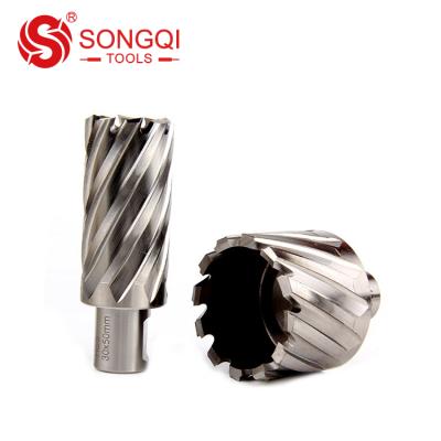 China Stainless Steel Cutter 12-100mm HSS M2 Aluminum Annular Shank Magnet Core Universal Drill Bit for sale