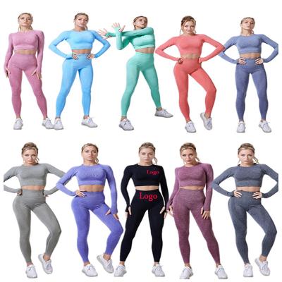 China 2020 New Arrival Breathable Fitness Clothing Yoga Sets High Waist Seamless Breathable Yoga Sets Women Sport for sale