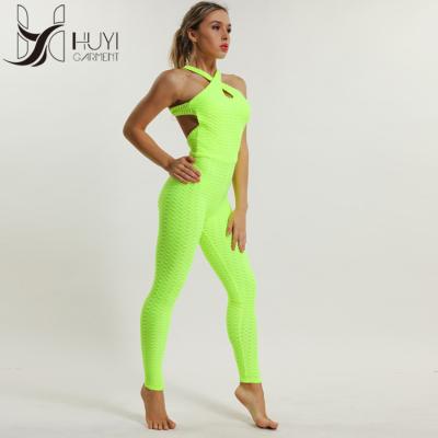 China Hot Sale Women Fitness Overalls Breathable Ladies Compression Push Up Gym Workout Yoga Overalls for sale