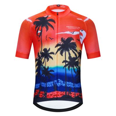 China Breathable Wholesale Cycling Jersey Men Tops Cycling Shirts Short Sleeve Bike Clothing Full Zipper Bicycle Wear for sale