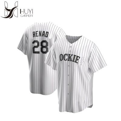 China Breathable Striped Baseball Shirts Baseball Uniforms Set Tackle Twill Baseball Jersey for sale