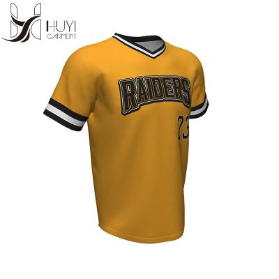 China Breathable Baseball Jersey Designs Yellow USA Baseball Uniform Sets Luxury Baseball Jersey for sale