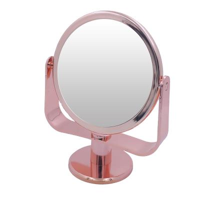 China Rose Gold Plated Double Sides Makeup Magnifying Mirror Multiple Sizes And Shapes For Household Table Mirror for sale