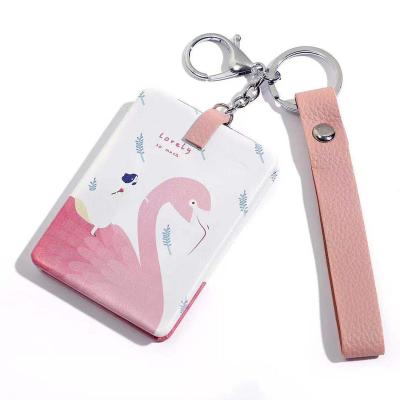 China Hot Sale Double Sided Portable Folding Key Ring Custom Cartoon Makeup Mirror Hand Mirror Pocket Mirror for sale