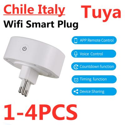 China Wifi Power Socket 16A Chile Italy Smart Wifi Wireless Socket Outlet Work With Alexa Google Home Assistant Tuya SmartLife APP for sale