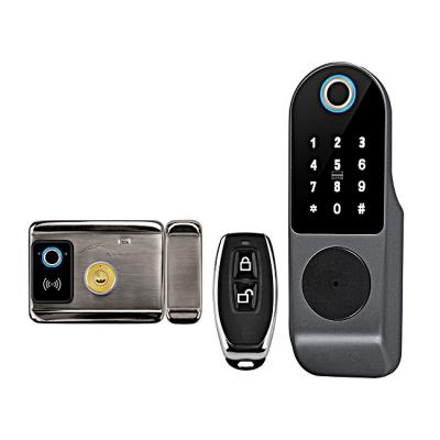 China 40-100MM yard iron door lock home electronics fingerprint door lock adobe collection key smartsteps smart door lock for sale