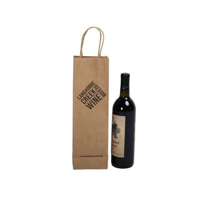 China Factory Price Recyclable Brown Gift Packaging Paper Wine Bags Custom Print Logo with Handles Bolsas De Papel for sale