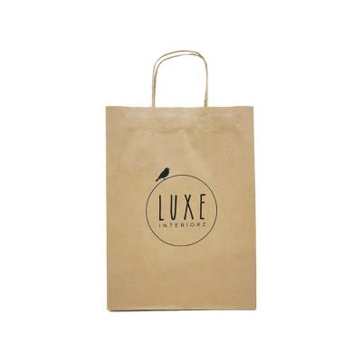 China High Quality Printed Bolsas De Papel Personalizada Por Mayor Brown Kraft Paper Hand Bags with Handle for Food Takeaway for sale