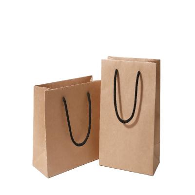 China 2021 Custom Made cotton rope Paper Handles Brown Takeaway Fast Food Kraft Paper Bag For Restaurant for sale