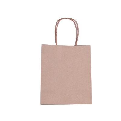 China Customized Logo Eco-Friendly Twisted Handle Brown Kraft Paper Cheap Shopping Bag For Food Packaging for sale