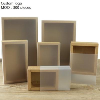 China Materials Recycled In Stock Paper Box With Window Custom Size Packaging Drawer Paper Box With Clear Window for sale