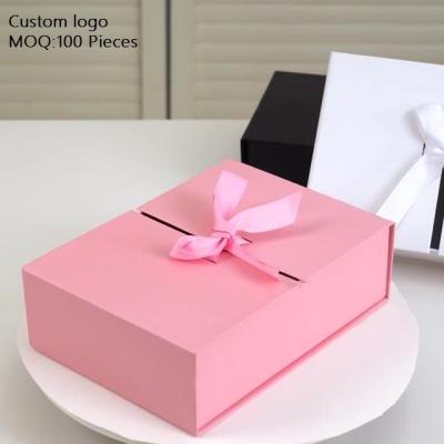 China Beautiful And Useful New Sliver Folding Flap Double Door Folding Paper Gift Box Solid Color Atmosphere Gift Packaging Single Paper Box for sale