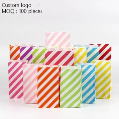 China Flat Square Hot Sale Paper Bags Kraft Party Colorful Bottom Party Food Paper Bags For Gift for sale