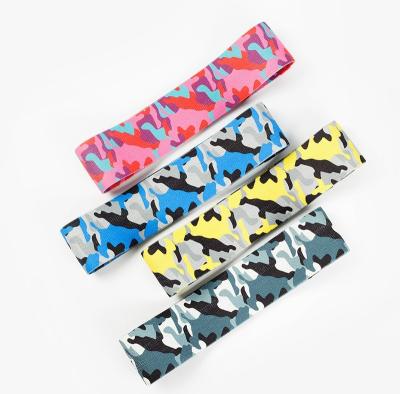 China Fitness Camouflage Exercise Fabric Resistance Bands Yoga Elastic Band for sale