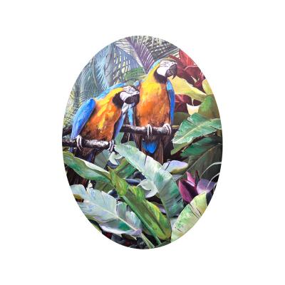 China Modern Handmade Canvas Painting Picture Colorful Parrot Wall Art For Wall Decoration for sale