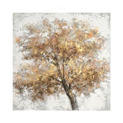 China Large Modern Gold Shimmering Tree with Hand Painted Embellished Gold Foil Canvas for Home Office Decoration for sale