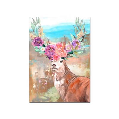 China Modern Deer Picture Oil Painting Drawing Acrylic Wall Art Design for sale