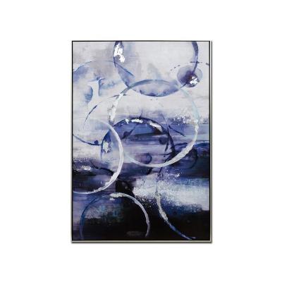 China Abstract Picture Handmade Canvas Wall Art Painting With Floating Frame for sale