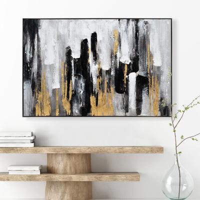 China Hand Painted Abstract Custom Oil Painting On Canvas Wall Art With Floating Frame for sale