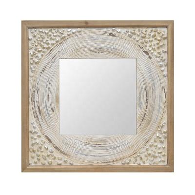 China Minimalist Modern Illustration Wood Framed Wall Mirrors for sale