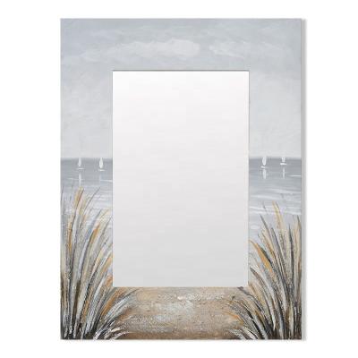 China Abstract Minimalist Custom Handmade Wood Framed Wall Mirrors for sale