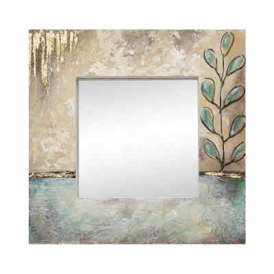 China Best Selling Contemporary Square Shape Amazon Wall Art Wood Framed Mirrors for sale