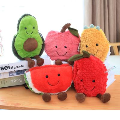 China Soft OEM Toy Stuffed Plush Avocado Cushion Shoulder Bag Soft Berry Toy Bag for sale